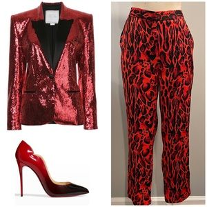 TOP SHOP RED LEOPARD PANTS 8